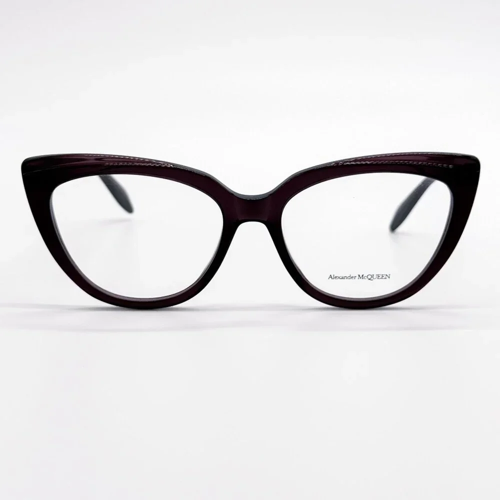 NEW ALEXANDER MCQUEEN EYEGLASSES AM0253O 003 CAT EYE VIOLET WOMEN EYEWEAR